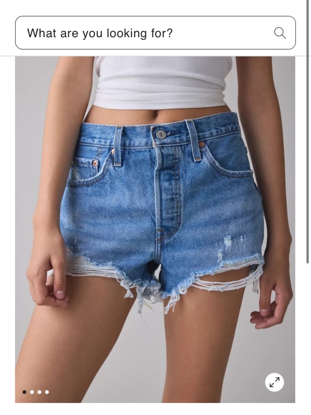 Levi's Light Blue Distressed High-Rise Denim Shorts